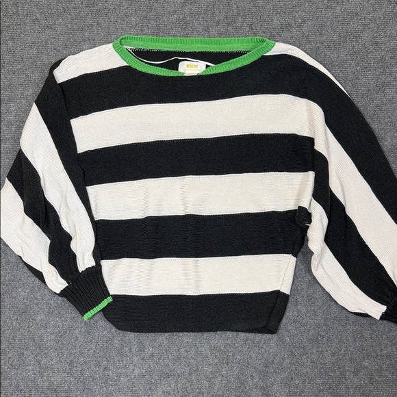 Anthropologie Maeve Slouchy Boatneck Sweater black and white stripes (T2) - Picture 4 of 11